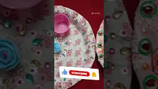 #short video in 20sec#🫶 easy decorations pooja thali#plate art & craft ideas#