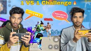 My brother face to face challenge me 1 vs 1 in real life free fire