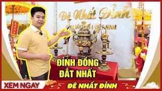Bộ đỉnh đồng ngũ sự dát vàng đắt nhất | Lư hương bàn thờ gia tiên