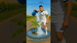 Ronaldo plants a banana tree  #ai #tree #banana #ronaldo #messi