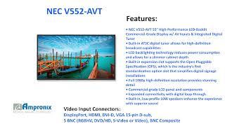 NEC V552-AVT 55” High-Performance LED-Backlit Commercial-Grade Display Service | Repair | Exchange