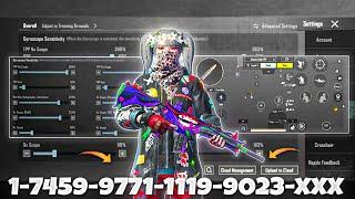 NEW UPDATE 3.7BEST SENSITIVITY CODE + CONTROL SETTINGS BGMI/PUBG MOBILE