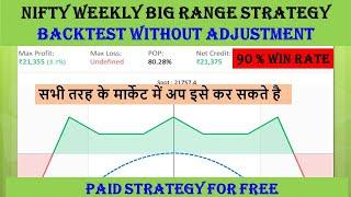 NIFTY WEEKLY BIG RANGE STRATEGY   WITH0UT ADJUSTMENT