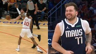 Luka Doncic hits crazy scoop shot layup from near 3pt and can only laugh 