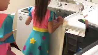 Jess and Ava doing laundry with Seat Sitters - Washable, Reusable, Airplane Seat Covers