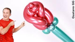 BALLOON ROSE  balloon flower tutorial  balloon animals