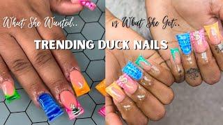 HOW TO DO DUCK NAILS  | NAIL TUTORIAL START TO FINISH | PREP, TIP APPLICATION, ACRYLIC APPLICATION