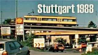 Stuttgart 1988 - Innenstadt - Schloßplatz - Bahnhöfe - Stadtbahn - Zahnradbahn Zacke