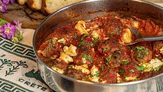 Greek Meatballs with Feta & Tomato Bake