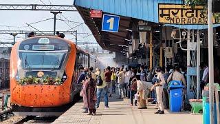 Inaugural Run of Meerut City - Lucknow Vande Bharat Express departing from Moradabad Jn