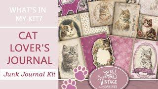 Cat Lovers Journal | What's In My Kit? | Junk Journal Printables from Sweet Vintage Prints