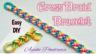 #howtomake Cross Braid Bracelet #easydiy #originaldesign #handmade #embroidery #macrame #diycrafts