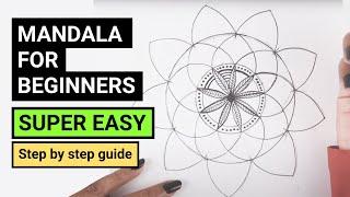 How to draw MANDALA ART for beginners (NEW) | SUPER EASY | Vijayta Sharma