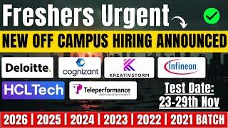 Direct Test Hiring | Urgent Hiring | Freshers IT Jobs | Multiple Hiring | OFF Campus Drive 2026-2021