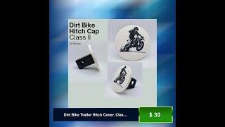 Dirt Bike Trailer Hitch Cover. Class 2, 2" Receiver Plug. 2 color print, customize your colors. M...