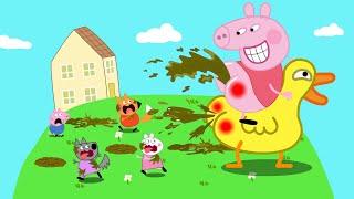 Peppa Rides the "Giant Duck" to Tease Danny, Rebecca and Friends!!!| Peppa Pig Funny Animation