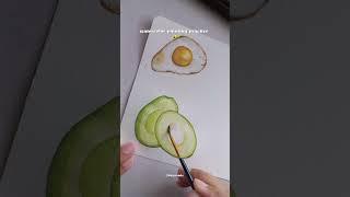 Avocado Watercolor Painting Practice  #art #watercolor #painting #avocado #arttutorial #artist