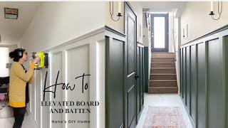 Step by Step Elevated DIY Board and Batten Tutorial | Hallway Makeover