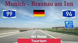 Driving in Germany from München to Braunau am Inn on A94