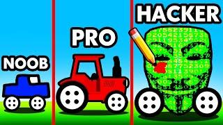 Drawing NOOB vs PRO vs HACKER CARS