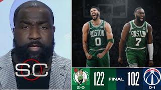 ESPN reacts to Jaylen Brown & Jayson Tatum combining for 52 PTs as Celtics beat Wizards, move to 2-0