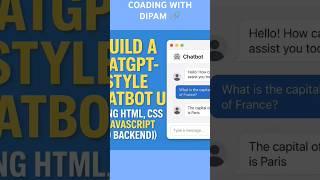  Build a ChatGPT-Style Chatbot UI Using HTML, CSS & JavaScript (No Backend!)