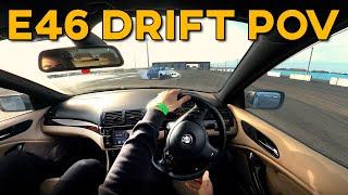 BMW E46 POV DRIFT 330ci at Santa Pod Drift What Ya Brung | NEAR MISSES & CLOSE CALLS | M54B30 Sound