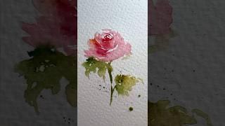 ROSE painting watercolor flowers Learn beautiful easy drawing floral #short #shortsfeed #howtopaint