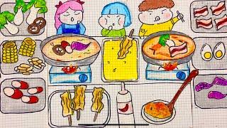 [paperdiy] Tokbokki hotpot shop | ASMR paper| Ngongem vlog