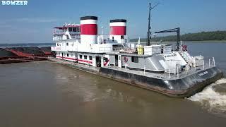 The Towboat Oliver C. Shearer Pushing 20 Loads of Tesla Fuel