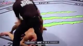 Yoel Romero vs Chris Weidman nasty flying knee K.O UFC 205