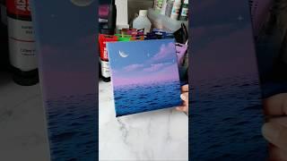 Purple clouds seascape painting idea / easy acrylic painting for beginners ️