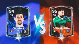 92 Courtois vs 93 Donnaruma review in ea fc mobile | Best gk in ea fc mobile