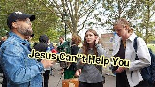 Sincere Christian Asks About Islam! Hashim and Christian Lady Speakers Corner