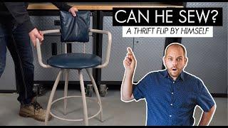 DIY Thrift Flip | Easy Stool Upholstery with No Sew Seat!