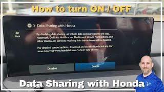 How to turn OFF data sharing with Honda