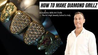 How to make diamond Grillz - Gem setting course Italy