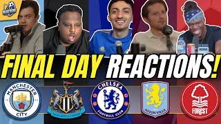 FAN REACTIONS TO THE FINAL DAY RACE TO CHAMPIONS LEAGUE | PREMIER LEAGUE FAN REACTIONS #FANREACTIONS