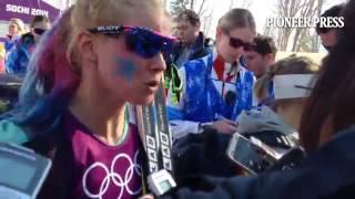 Afton's Jessie Diggins reacts to disappointing 9th place finish in cross country relay #PPoly