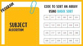 Radix Sort Code in Java | Sorting Algorithm Tutorial with Example Code | AlgoXploration