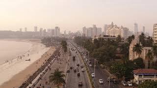 Mumbai city drone stock background footage 03