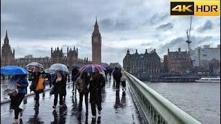 2.50 hours of London Rain ️ London Rain Walk Compilation | Best Collection [4K HDR]