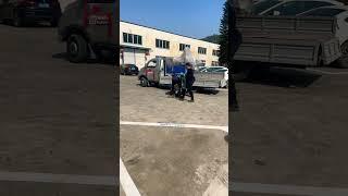 loading two sets of air cooling plastic recycling machine