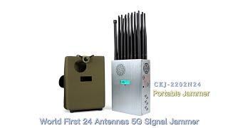 World First Nylon Cover Handheld 24 Antennas Signal Jammer With LCD Display, Block 5G WiFi GPS LORA