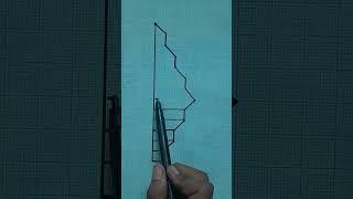 3D Stairs Drawing | Optical Illusion #3ddrawing #shorts #adventure