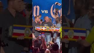 Dana White and security step in as Canelo Alvarez almost starts a brawl by shoving Terence Crawford