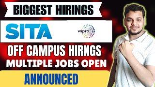 SITA , Wipro Graduate Hiring Announced | OFF Campus Drive 2025, 2024 Batch Hiring | Fresher Jobs