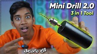 How To Make Mini Drill Machine | Useful 3 In 1 Tool | Telugu Experiments | Dremel Tool 2.0