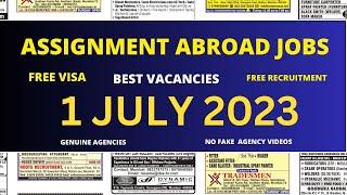 Assignment Abroad Times Today, 1 July 2023, Gulf Jobs Vacancies, Assignments Abroad Times Newspaper