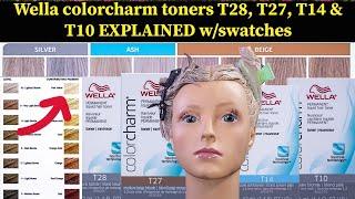 Wella colorcharm toners T28, T27, T14 & T10 EXPLAINED with swatches